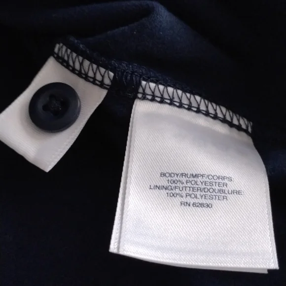 Lands' End Men's Large Tall Fleece Navy Blue Button Down Shirt - Picture 13 of 15